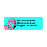 Retro Flamingo Pink Turquoise Return Address Label