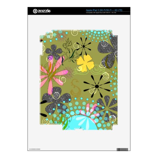 Retro Floral 1 iPad 3 Skin