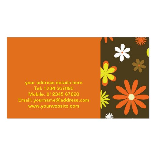 Retro Floral Business Card (back side)