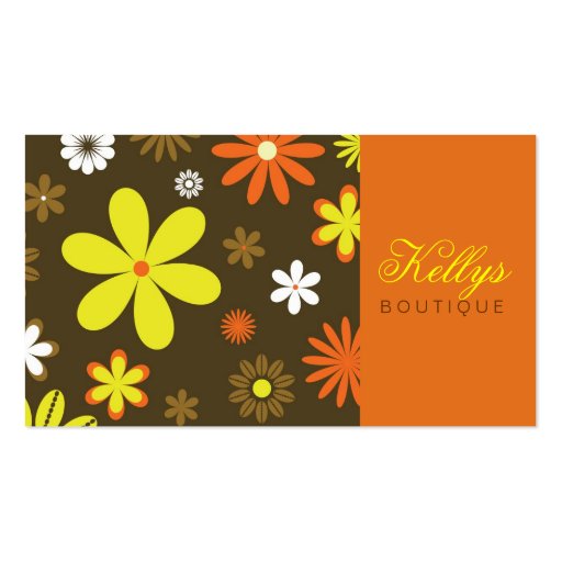Retro Floral Business Card (front side)
