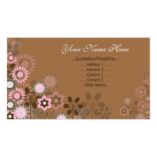Retro floral business card (front side)
