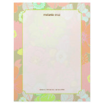 Retro Floral, choose your fav background color letterhead
