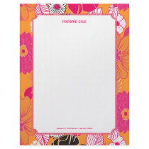 Retro Floral, choose your fav background color letterhead by stationery_station Retro Floral, choose your fav background color letterhead