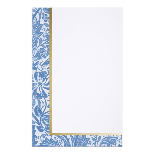 Retro Floral in Light Blue Customized Stationery Zazzle