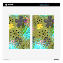 Retro Floral Kindle Fire Zazzle Skin Kindle Fire Decals