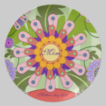 Retro floral mother's day plate with text plates