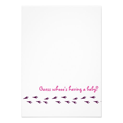 Retro Floral Owl Hot Pink Baby Shower Invitation