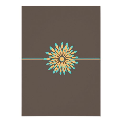 Retro Floral Pattern Wedding Invitation