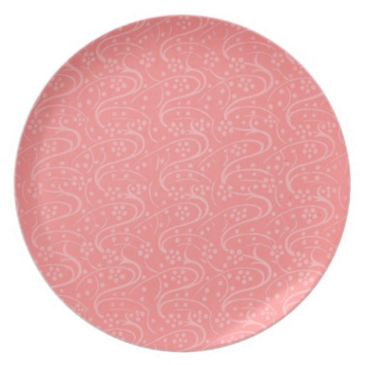 Retro Floral Peach Plate Zazzle