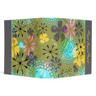 Retro Floral Personalized Avery Binder~ 2 inch binder