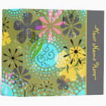 Retro Floral Personalized Avery Binder~ 2 inch