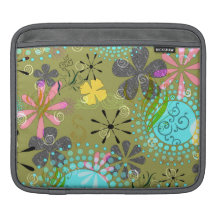 Retro Floral Rickshaw iPad Sleeve