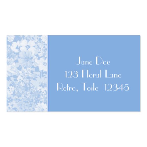 Retro Floral Toile Business Card (front side)