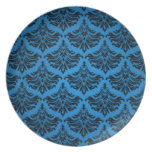 Retro Flourish Blue Plate