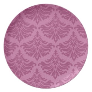 Retro Flourish Pink Plate