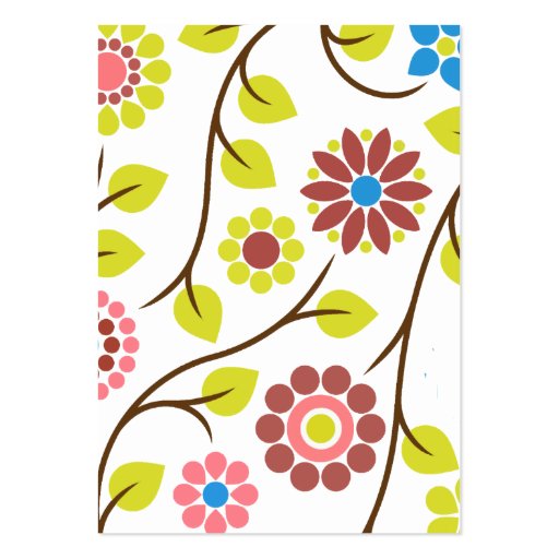 Retro Flower Contact Card Business Card Templates (back side)