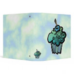 Retro flower cupcake and clouds notebook binders
