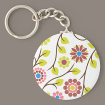 Retro Flower Pattern Keychain