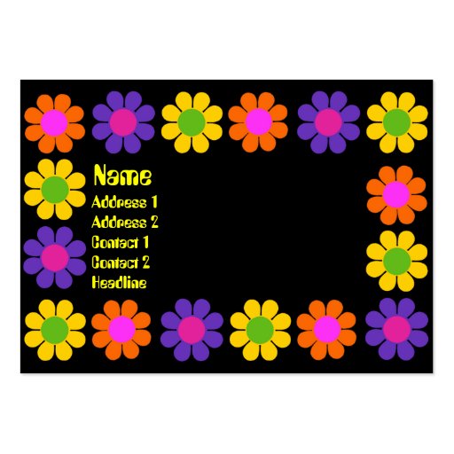 Retro Flower Power Business Card Template