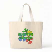 Retro Flower Power Tote Bag