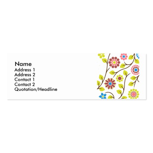 Retro Flower Profile Card Business Cards