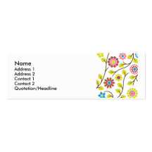 Retro Flower Profile Card Business Cards