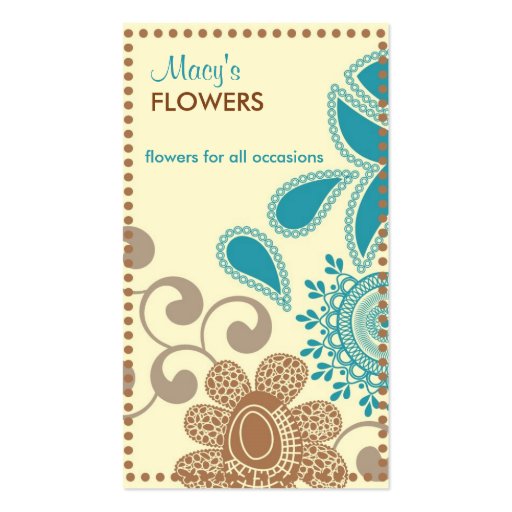 Retro Flower Shop Business Cards (front side)