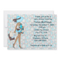 Retro Flowers Baby Shower Invitation (Blue AA) invitation