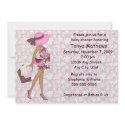 Retro Flowers Baby Shower Invitation (Pink AA)