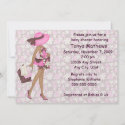 Retro Flowers Baby Shower Invitation (Pink AA)