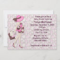 Retro Flowers Baby Shower Invitation (Pink CA) invitation