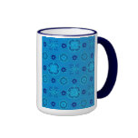 Retro Flowers Blue Coffee Mug