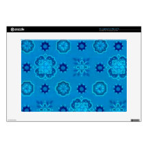 Retro Flowers Blue Skins For Laptops