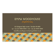 Retro!Flowers :: Brown, Orange, Beige Business Cards