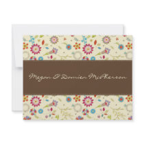 Retro Flowers · Brown · Thank You Card invitations by CSWedding Retro Flowers · Brown · Thank You Card invitations