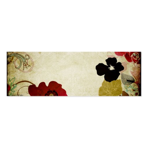 Retro flowers Business Card (front side)
