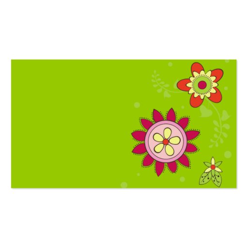 Retro Flowers Business Card (back side)