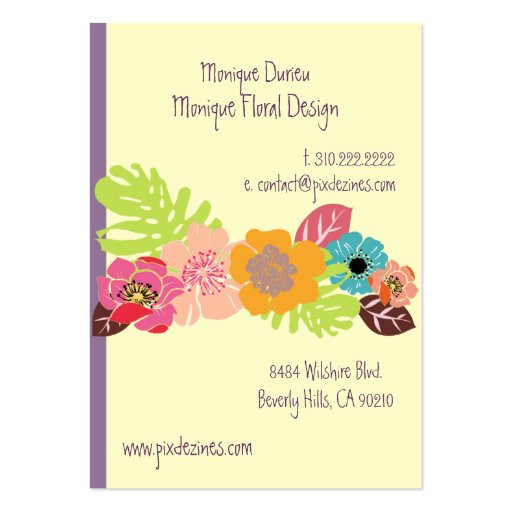 Retro Flowers Business Card (back side)