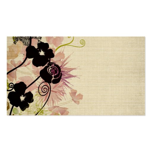 Retro flowers Business Card (front side)