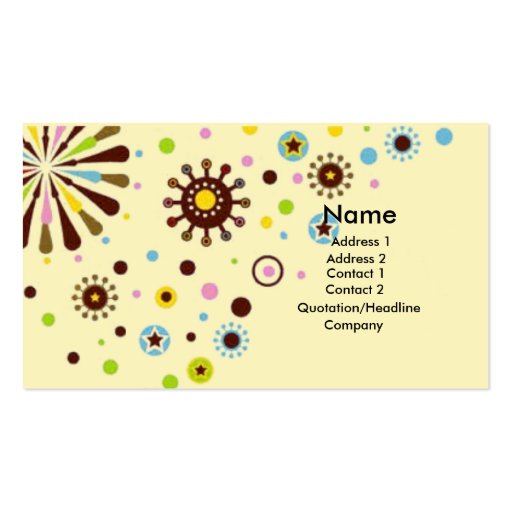 Retro flowers business card template