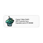 retro flowers cupcake custom return address label