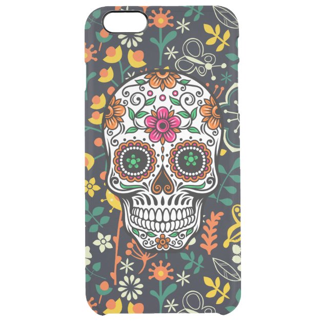 Retro Flowers & Cute Floral Sugar Skull Uncommon Clearlyâ„¢ Deflector iPhone 6 Plus Case