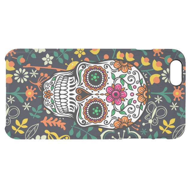 Retro Flowers & Cute Floral Sugar Skull Uncommon Clearlyâ„¢ Deflector iPhone 6 Plus Case-5
