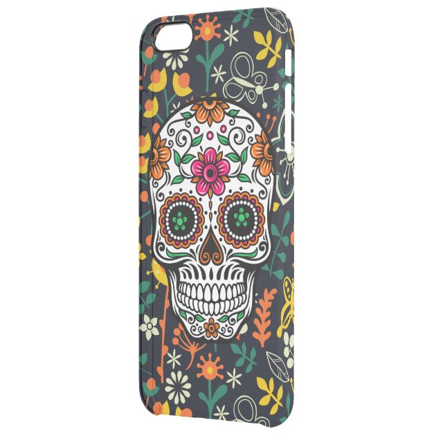 Retro Flowers & Cute Floral Sugar Skull Uncommon Clearlyâ„¢ Deflector iPhone 6 Plus Case