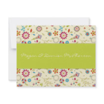 Retro Flowers · Green · Thank You Card invitations by CSWedding Retro Flowers · Green · Thank You Card invitations
