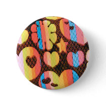 Retro Flowers,Hearts,Stars Button buttons