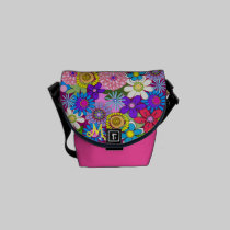 Retro flowers Mini messenger bag with Monogram messenger bags