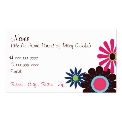 Retro Flowers Mommy Card Business Card