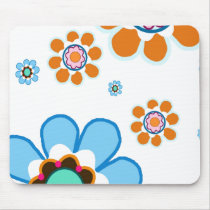 RETRO FLOWERS MOUSE PAD