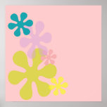 retro flowers posters
